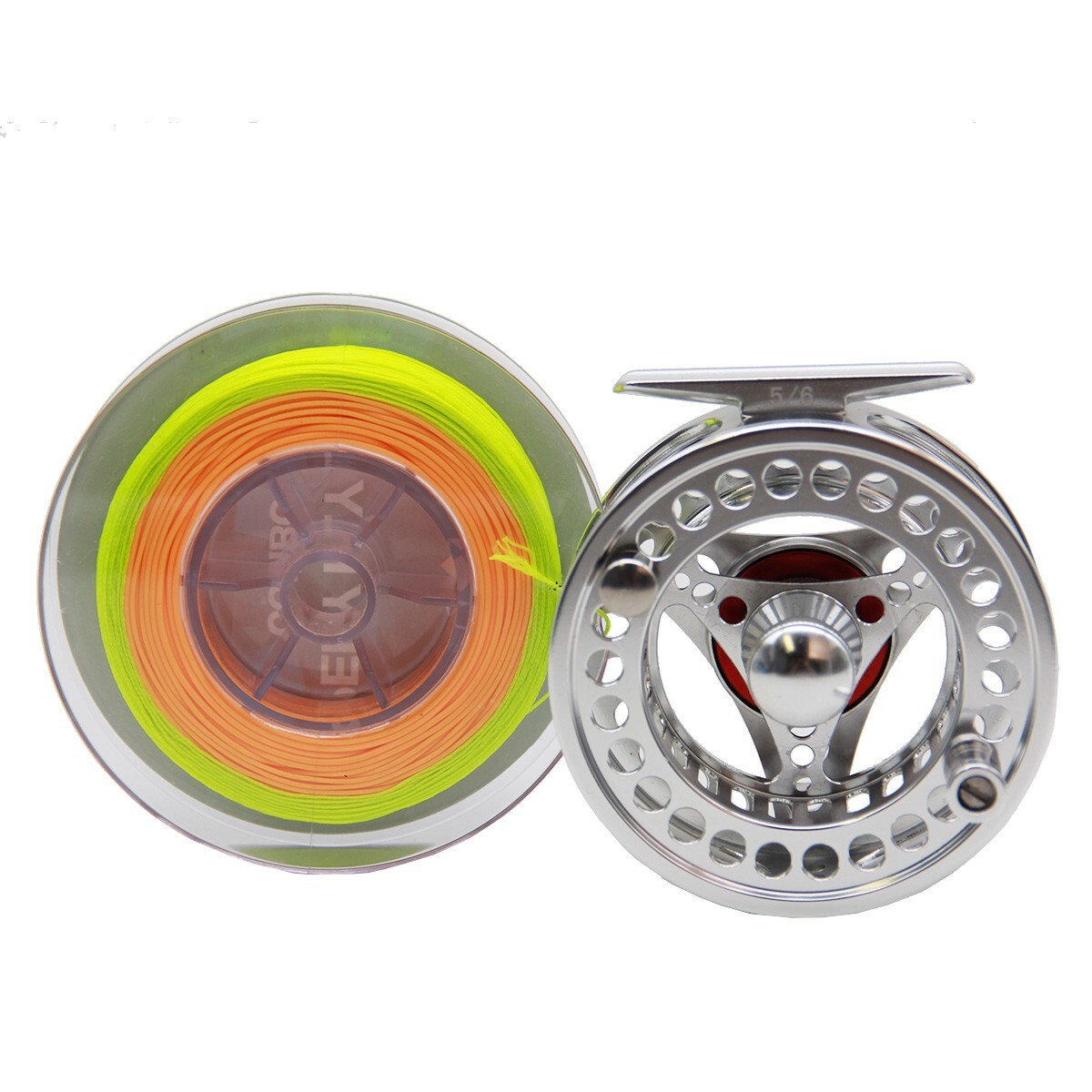 5/6WT Upgrade CNC Machined Fly Fishing Reel With WF 5F Orange Fly Line Combo