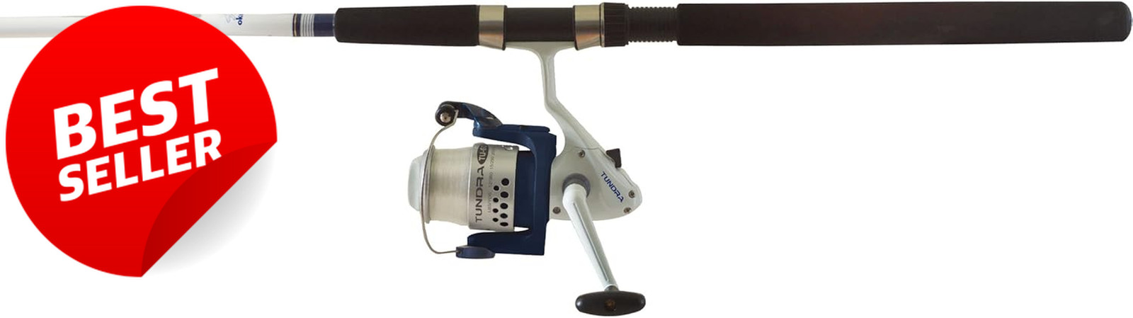 Fishing TU-702-50 Tundra Spinning Reel Combo Large White Blue US