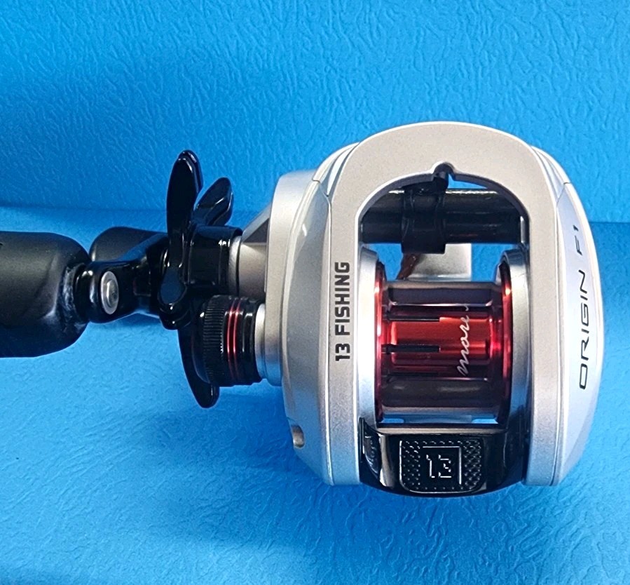 13 Fishing Origin F1 Low Profile Left-Hand Baitcast Reel Star Drag Silver