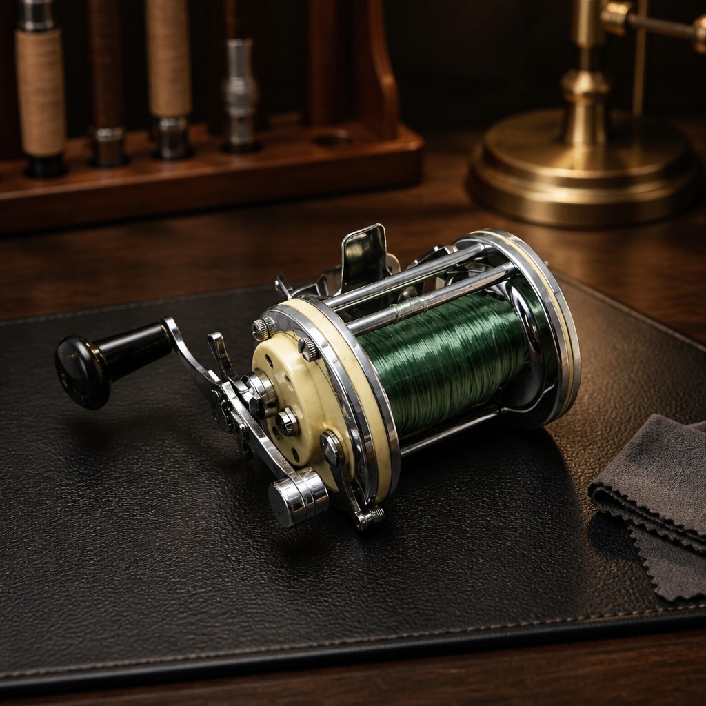 Vintage Garcia Mitchell 600A Fishing Reel with Mounting Bracket, Made in France