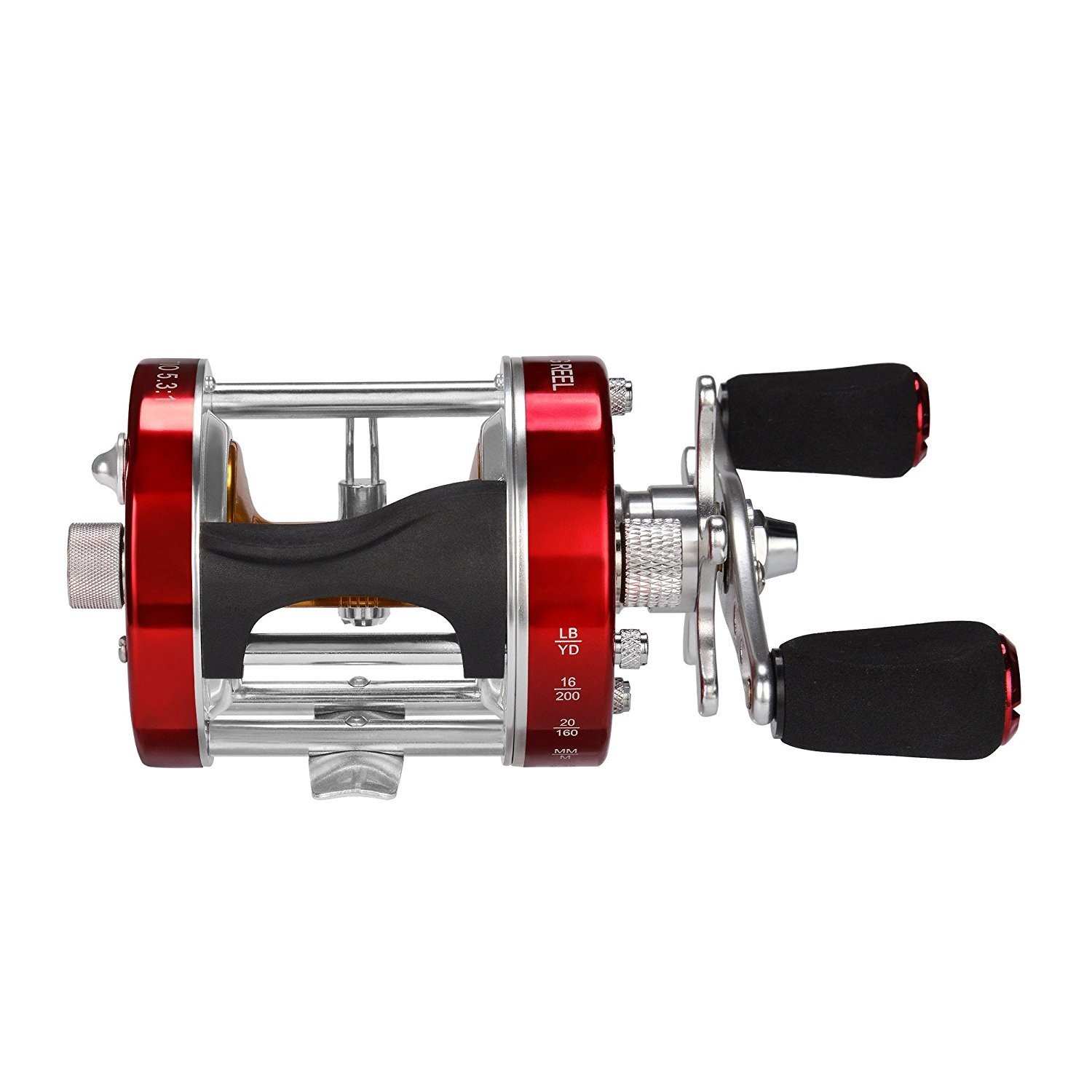 KastKing Rover Round Baitcasting Reel, Right Handed 60 Hand, Red