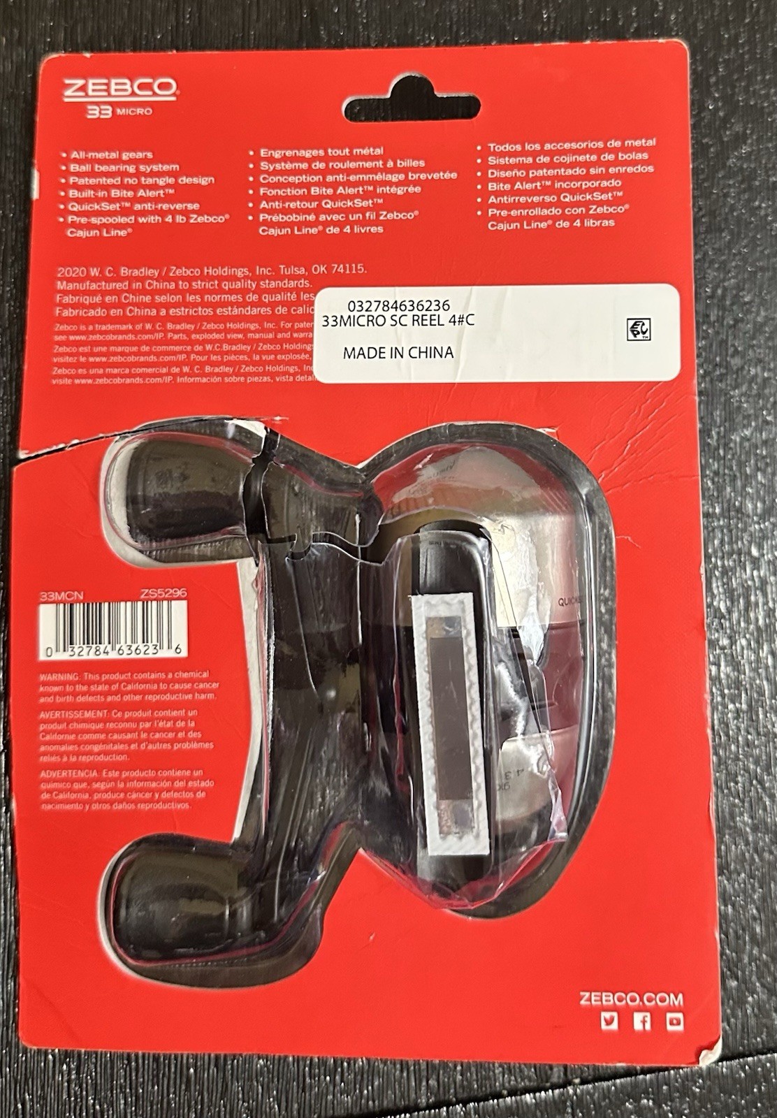 Zebco 33 Spincast Fishing Reel, Changeable Right or Left-Hand Retrieve Open Box