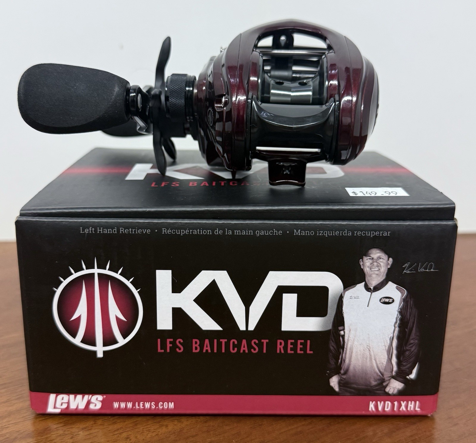 Lew’s KVD 8.3:1 Left Hand Speed Spool LFS Baitcast Fishing Reel – Red (KVD1XHL)