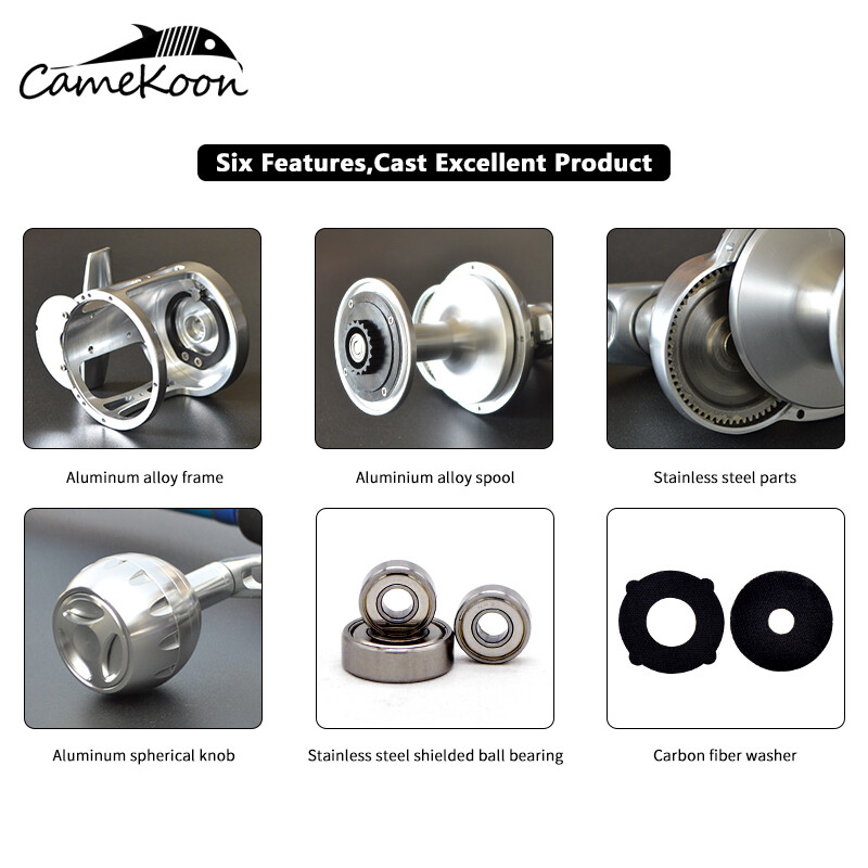 CAMEKOON Conventional Saltwater Lever Drag Surf Fishing Full Metal Trolling Reel