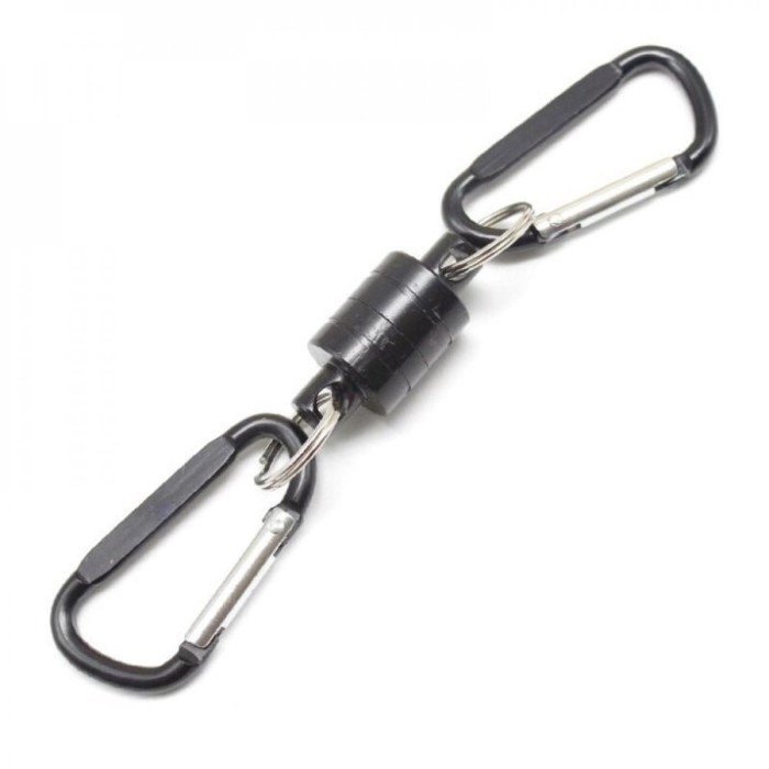 6″ Strong Dual Magnetic Carabiner Clip Key Ring 4Kg Lanyard Loop Fishing Camping