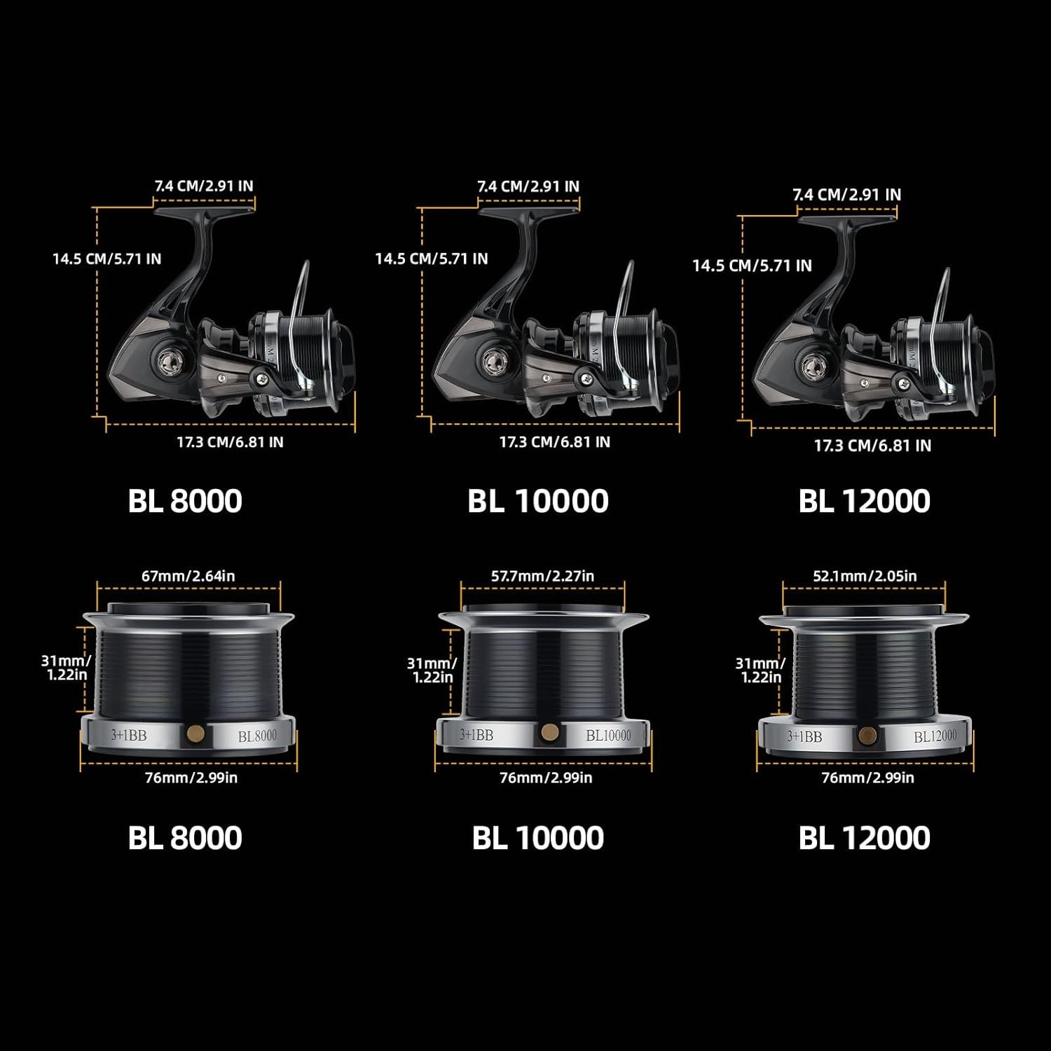 Long-Range Casting Surf Fishing Reel 8000/12000, 20KG Drag