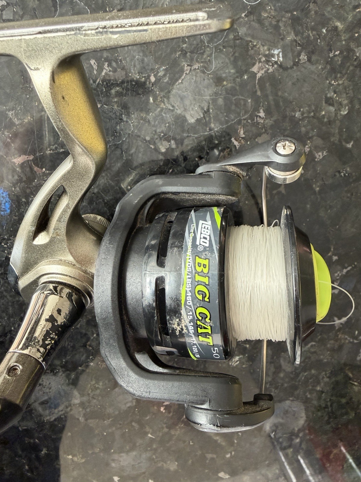 Zebco Big Cat 50 Spinning Reel 4.3:1 Gear Ratio Black Silver 15-20lb Line