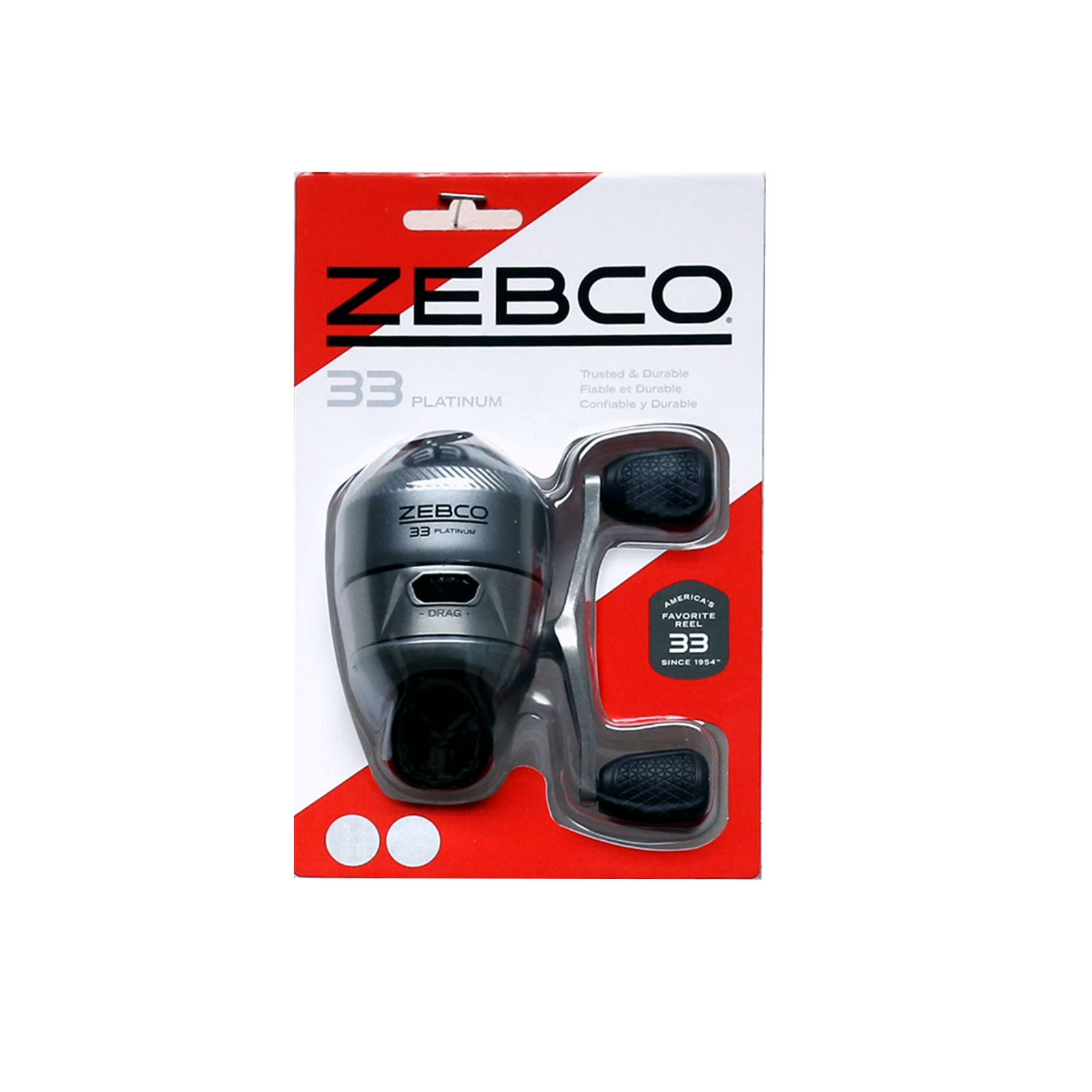 Zebco 33 Platinum Spincast Fishing Reel, Silver, New
