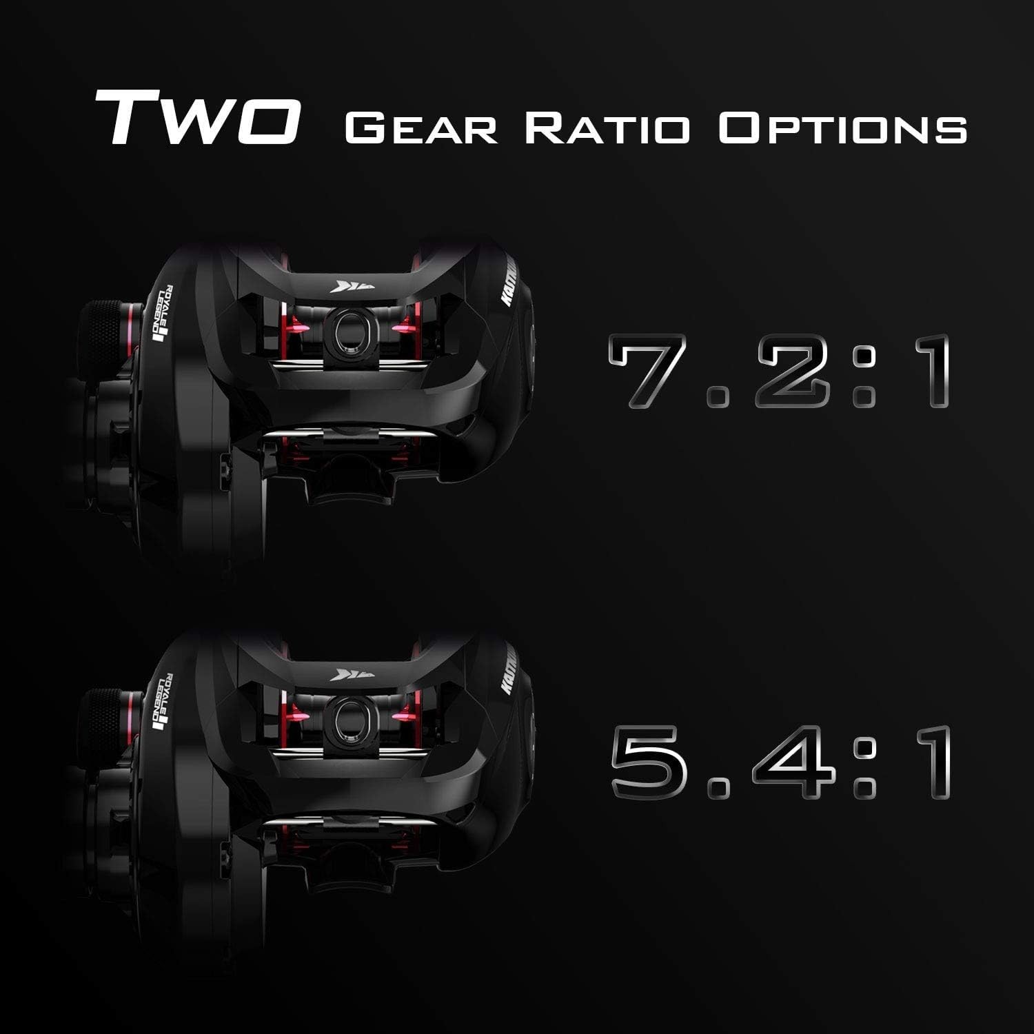 Lightweight Royale Legend II Baitcaster – Adjustable 5.4:1 & 7.2:1 Gear Ratios