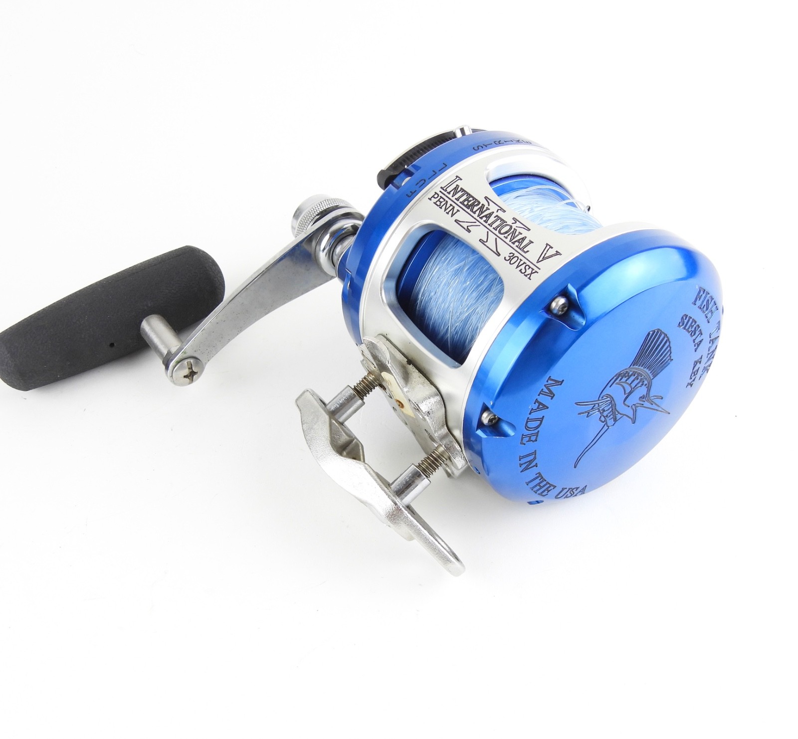 Penn International V 30VSX Fishing Reel. Blue & Silver Finish. Made in USA.