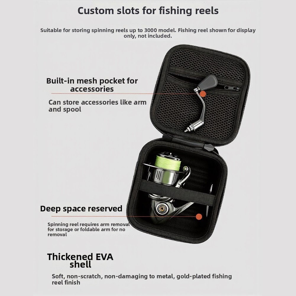 Fishing Reel Case Portable Tackle Storage For Rainy Weather Hard Eva Shell