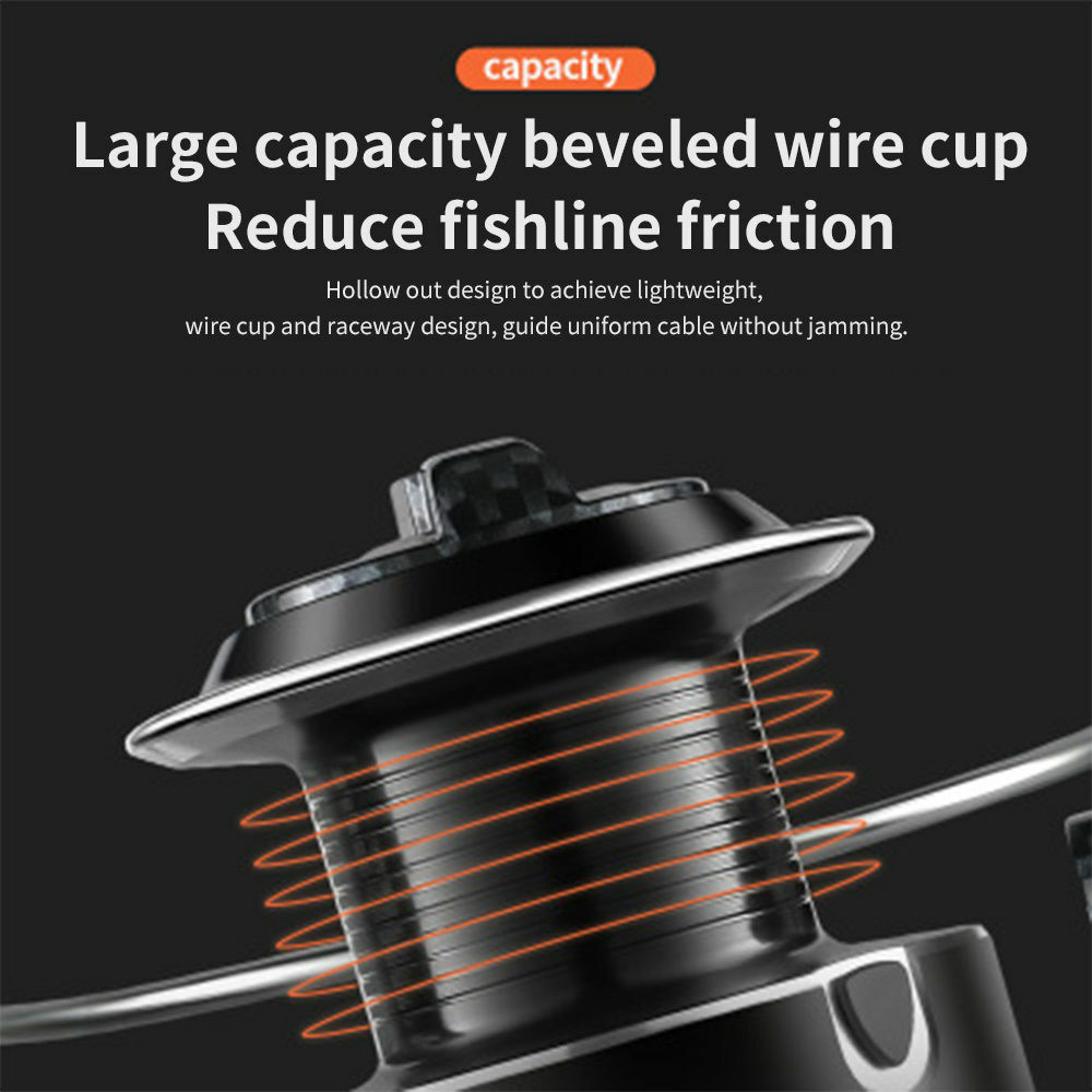 Zide Spinning Fishing Reel Saltwater 5.2/4.7:1 14+1BB 33lb Drag Metal Reel 2000