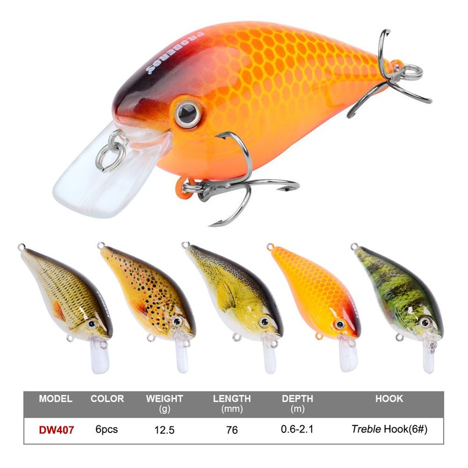 PROBEROS Crankbaits Set Fishing Lure Hard Baits Swimbaits Boat Ocean Topwater…