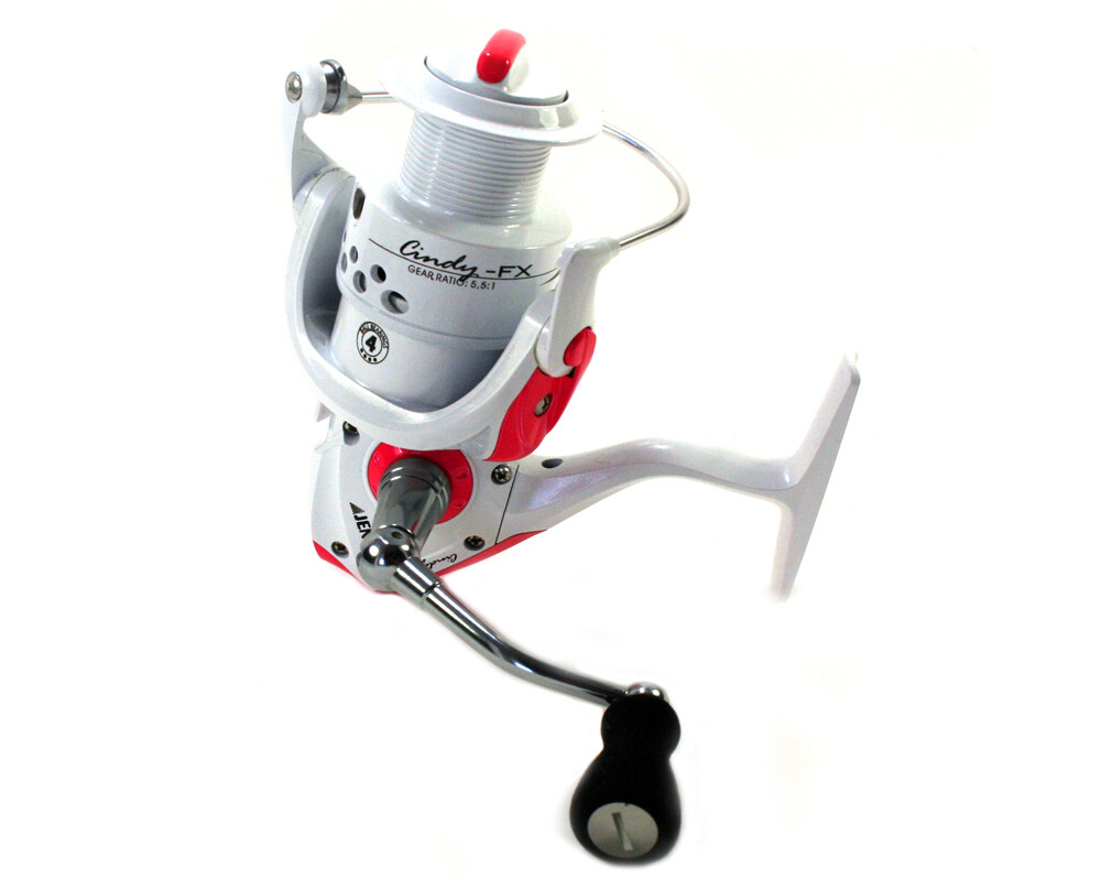 Jenzi Fishing Reel Cindy FX White Pink Stationary Reel All Round Reel Front Brake