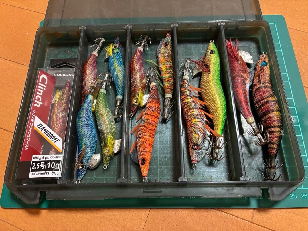 Egi Set of 12 with Case Flash Boost Duel Yamashita Fishing Lure Tackle Japan