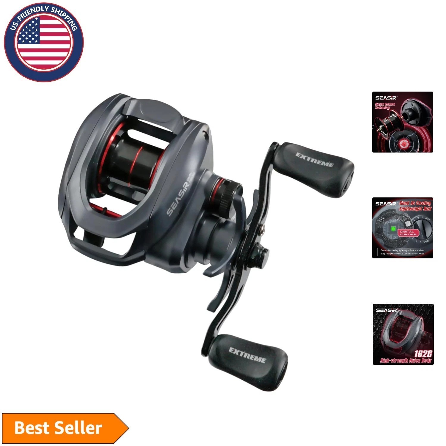 Extreme DC Baitcasting Reel for Freshwater & Saltwater – Durable & Lightweight