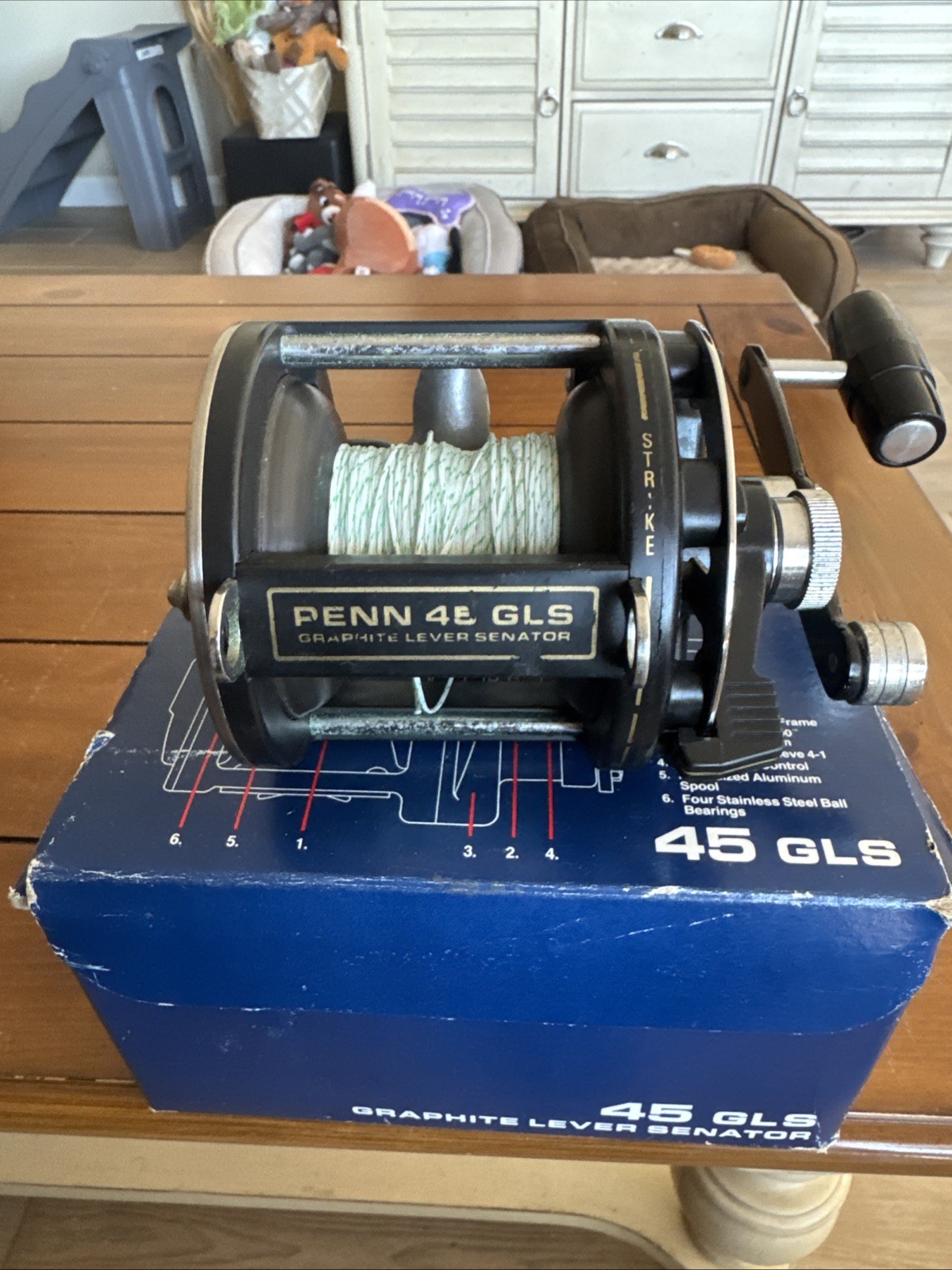 PENN 45 GLS GRAPHITE LEVER SENATOR DRAG SALT WATER FISHING TROLLING REEL