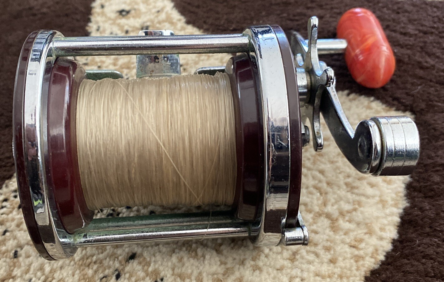 Beautiful Penn Jigmaster No. 500 Fishing Reel With Rare Orange Handle