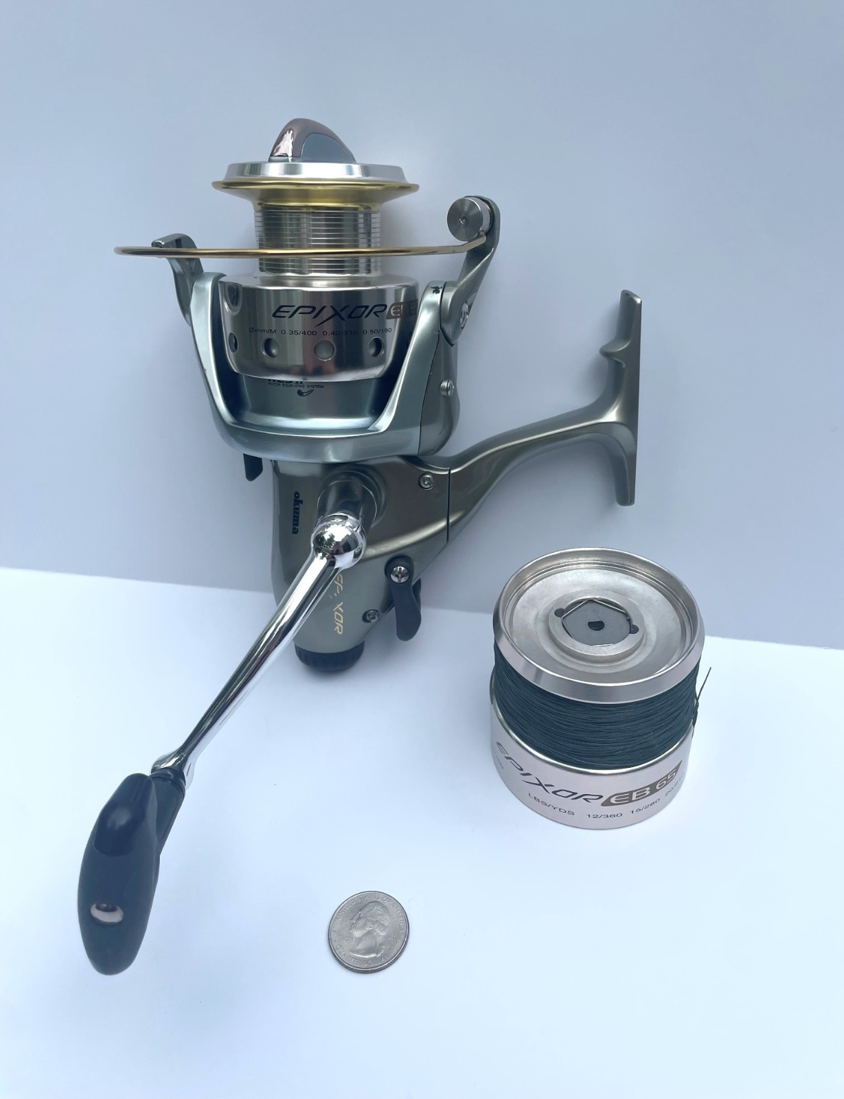 Okuma Epixor EB65 Spinning Fishing Reel w/Extra Spool – VG / Excellent Condition