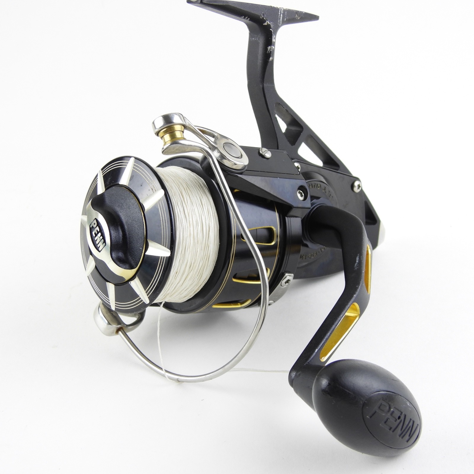 Penn Torque TRQS7 Fishing Reel. Black & Gold. Made in USA. (A).