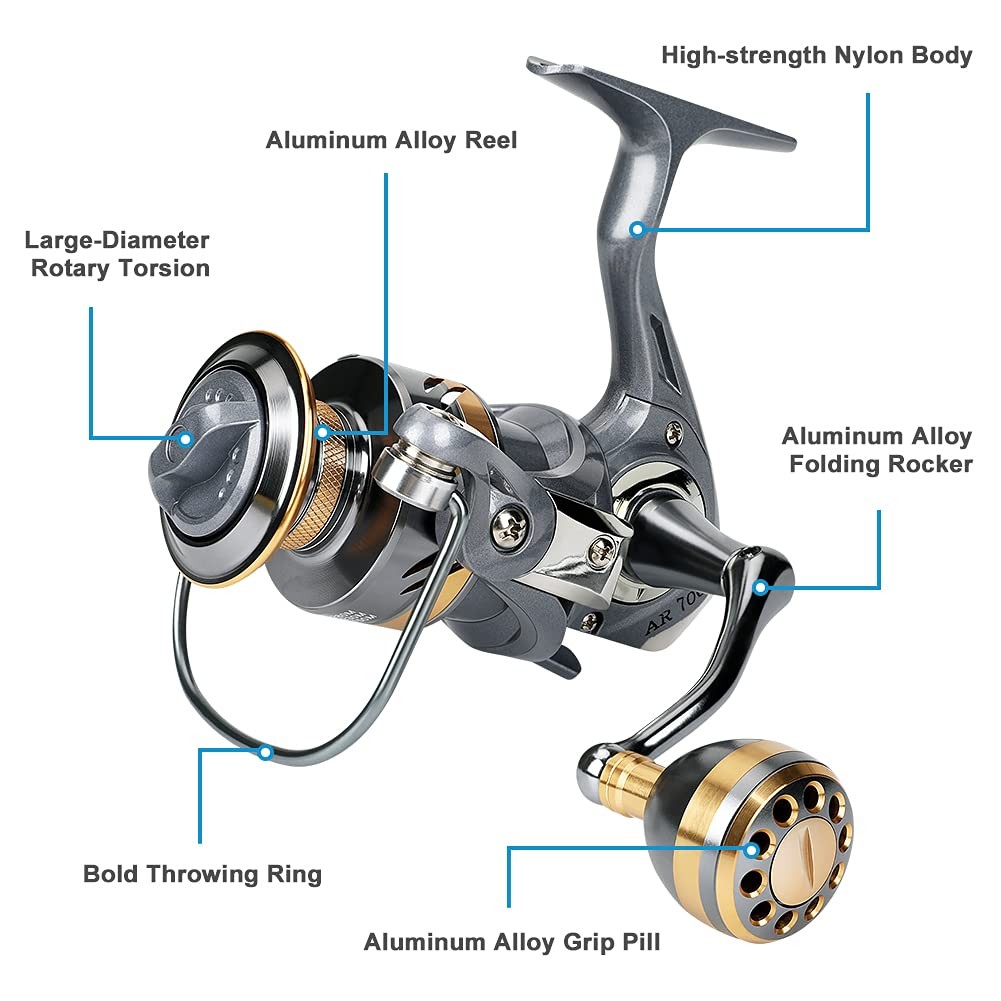 Spinning Reel 7000, Lightweight Inshore Surf Fishing Reel, Heavy Duty Smooth …