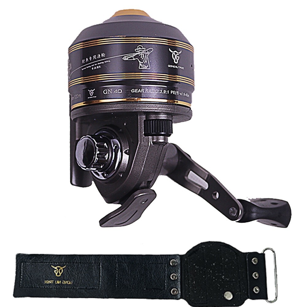 Fishing Reel Kit 3+1 Ball Bearing Bow Fishing Reel with Wrist Strap Full Metal