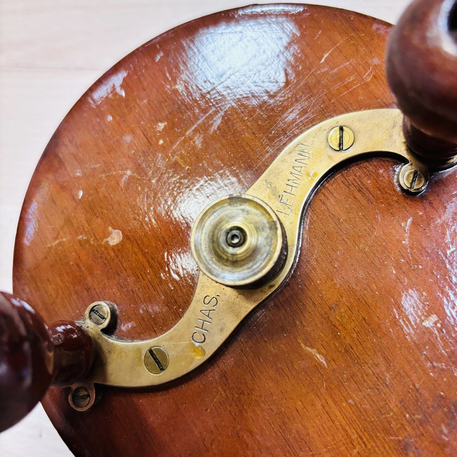 Chas Lehmann Wood Sidewinder Cod c1890 Fishing Reel Antique