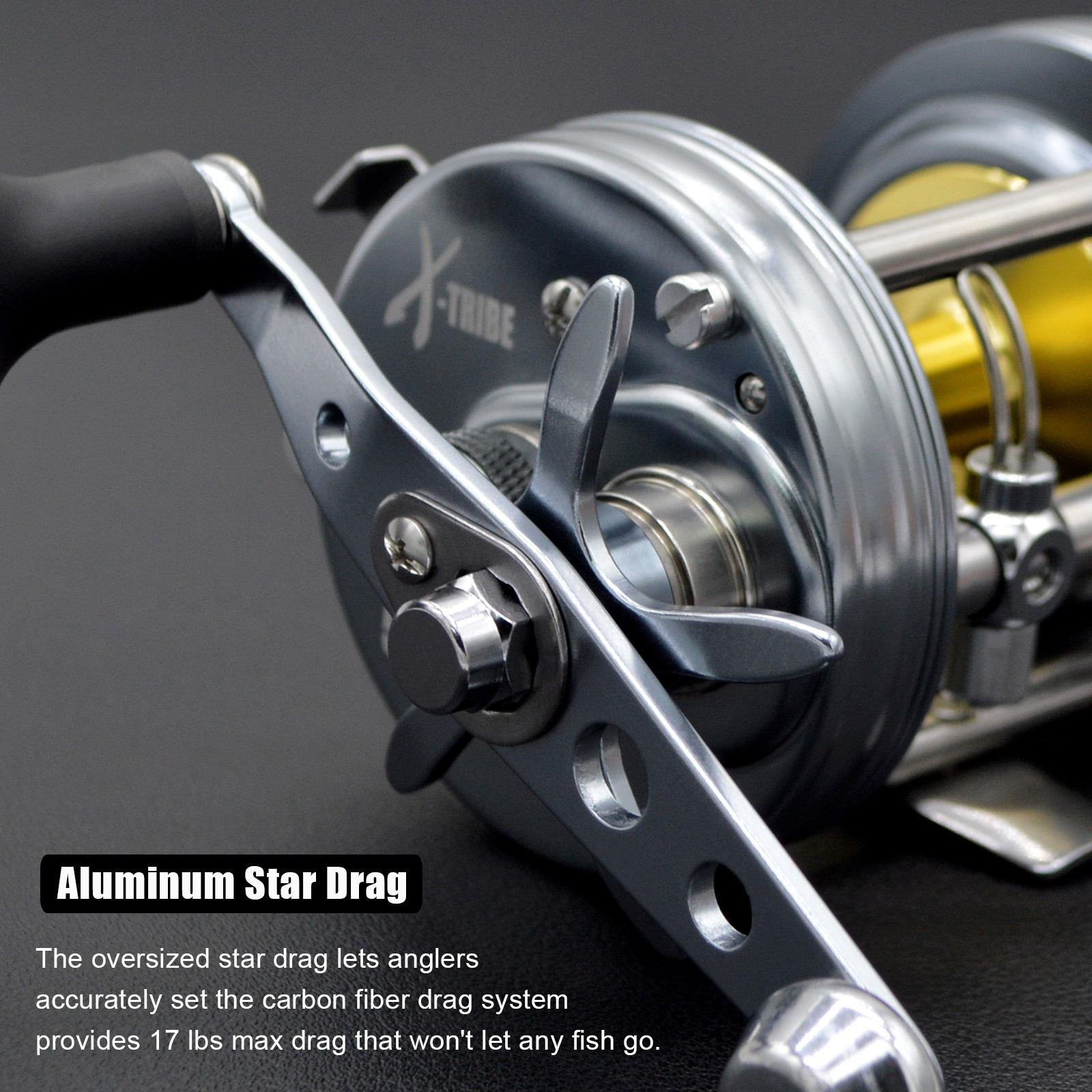 Baitcast Round Reel Saltwater Casting Fishing 17LB Max Drag Double Paddle Handle