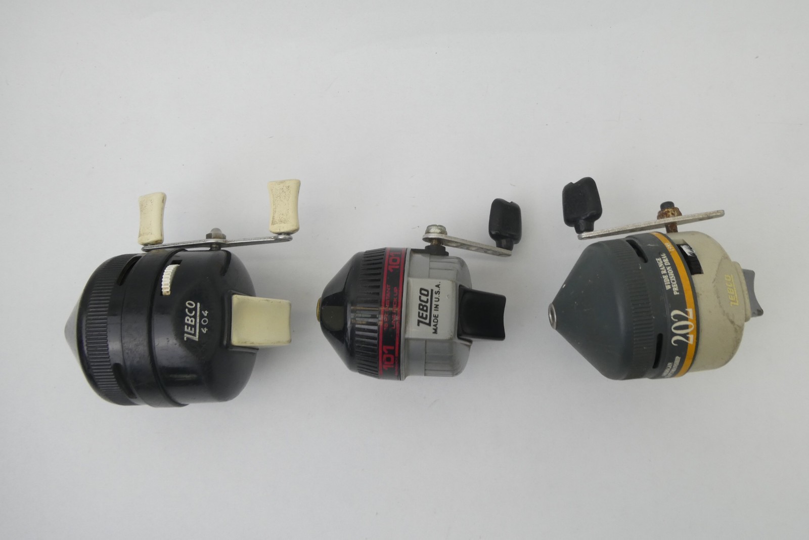 Vintage Zebco Spincast Fishing Reel Lot – Models 101, 202 & 404 – Working