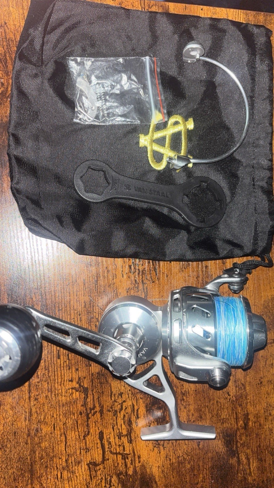 Van Staal Vr150 Spinning Reel Silver Pre-Spooled Blue Line + Wrench