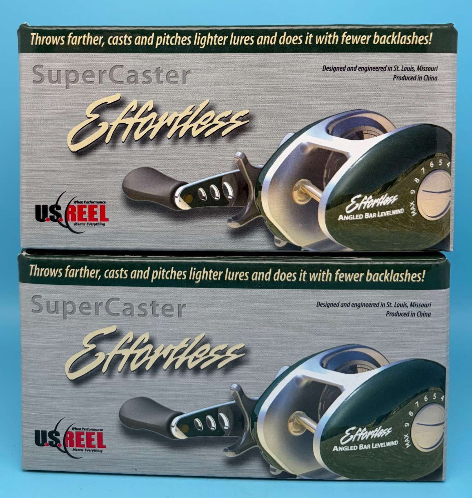 NEW! U.S. Reel (2) SuperCaster Effortless RH 700X – Bait Casting – Lot of 2
