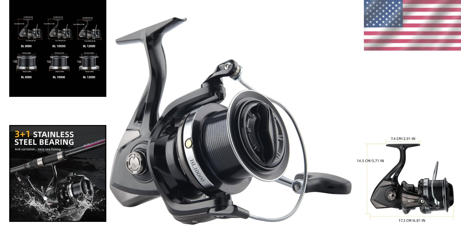 Long-Range Casting Surf Fishing Reel 8000/12000, 20KG Drag
