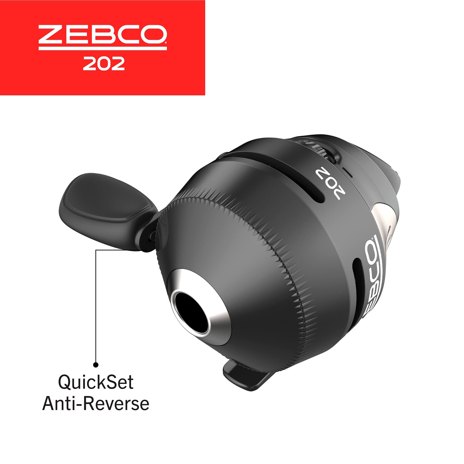 Zebco 202 Spincast Fishing Reel, Size 30 Right-Hand 30 Black