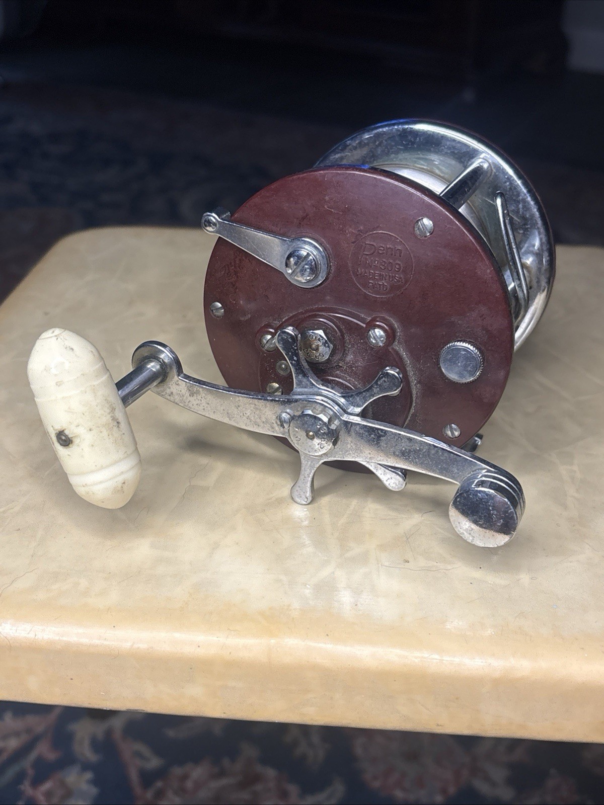 Penn PEER 309 Conventional Trolling Reel Level Wind Ivory Handle USA EUC