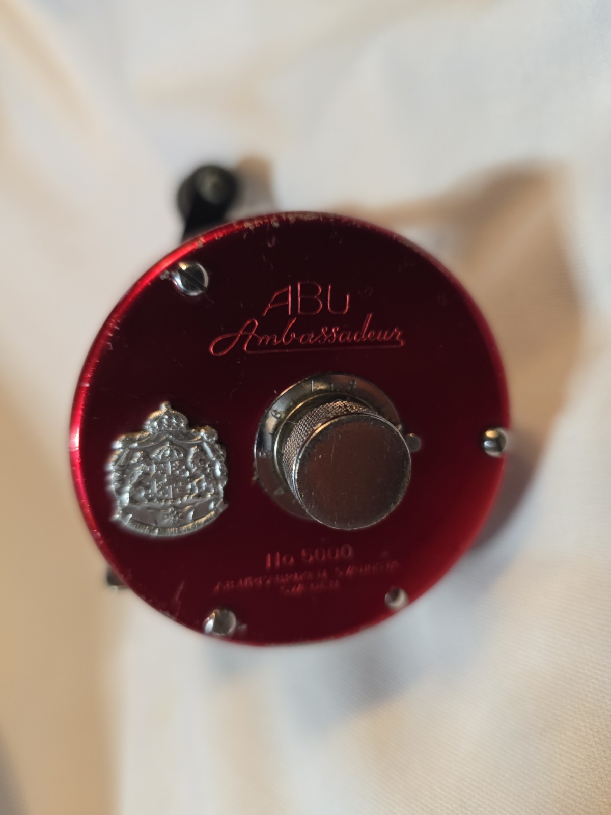 Vintage Red ABU Ambassadeur 5000 Reel 4 screw SN 686017 SWEDEN Fishing Baitcast