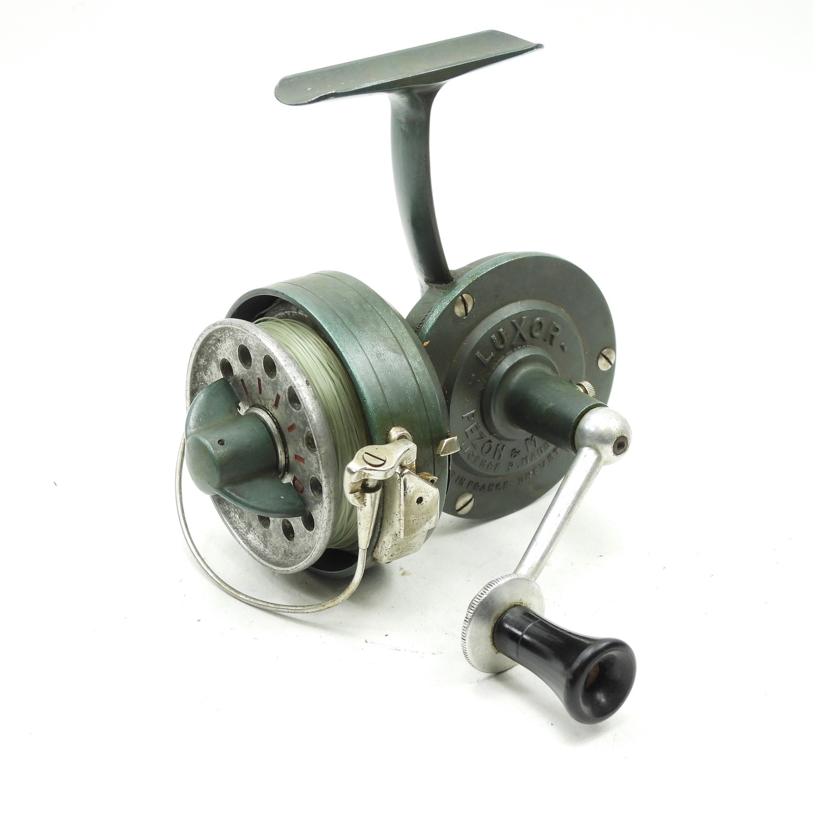 Vintage Pezon Michel Luxor Fishing Reel Green Finish Made in France G2U