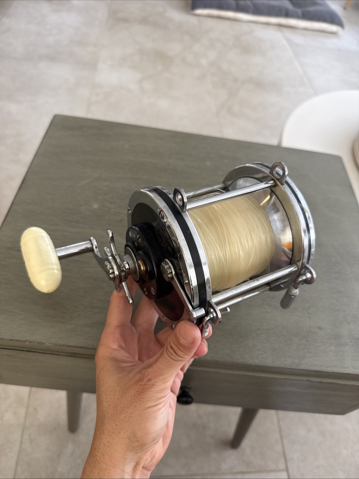 PENN SENATOR 9/0 Model 30-115 SALTWATER Fishing Reel RARE WHITE-Handle NICE Z34