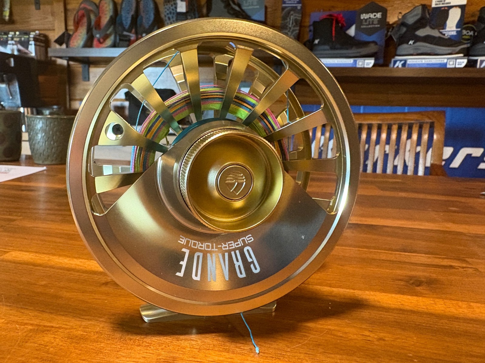 redington grande fly reel 9 10 11 with gel spun backing – has never been fished.