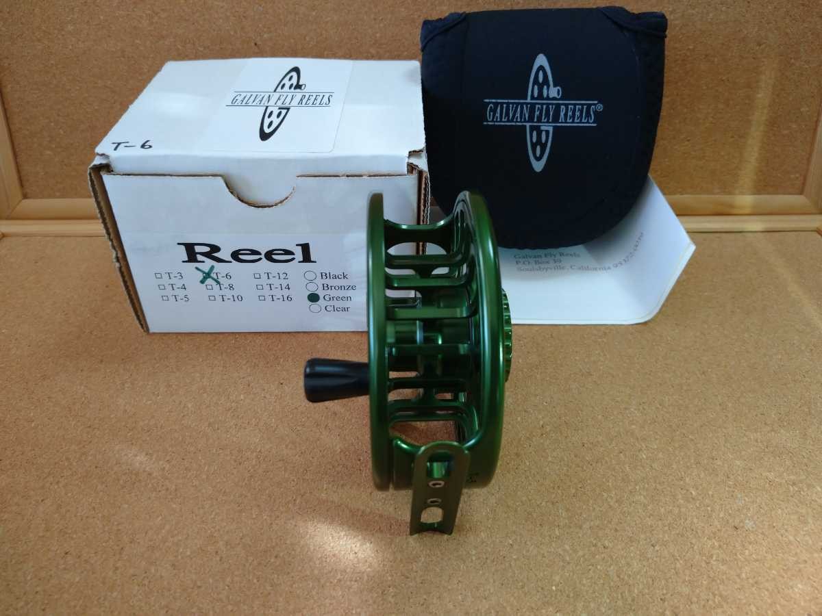 Unused GALVAN Torque Series Green T-6 Right-Handed Large Arbor Fly Reel Fishing