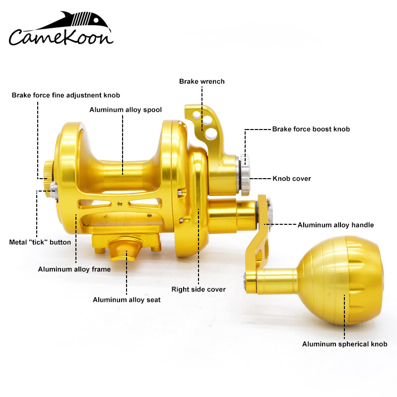 CAMEKOON Saltwater Lever Drag Offshore Fishing Multiplier Trolling Big Game Reel