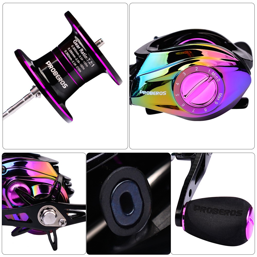 Fishing Casting Fishing Reel 9+1BB Ball Bearings Left/Right Hand 7.2:1 Retrieve