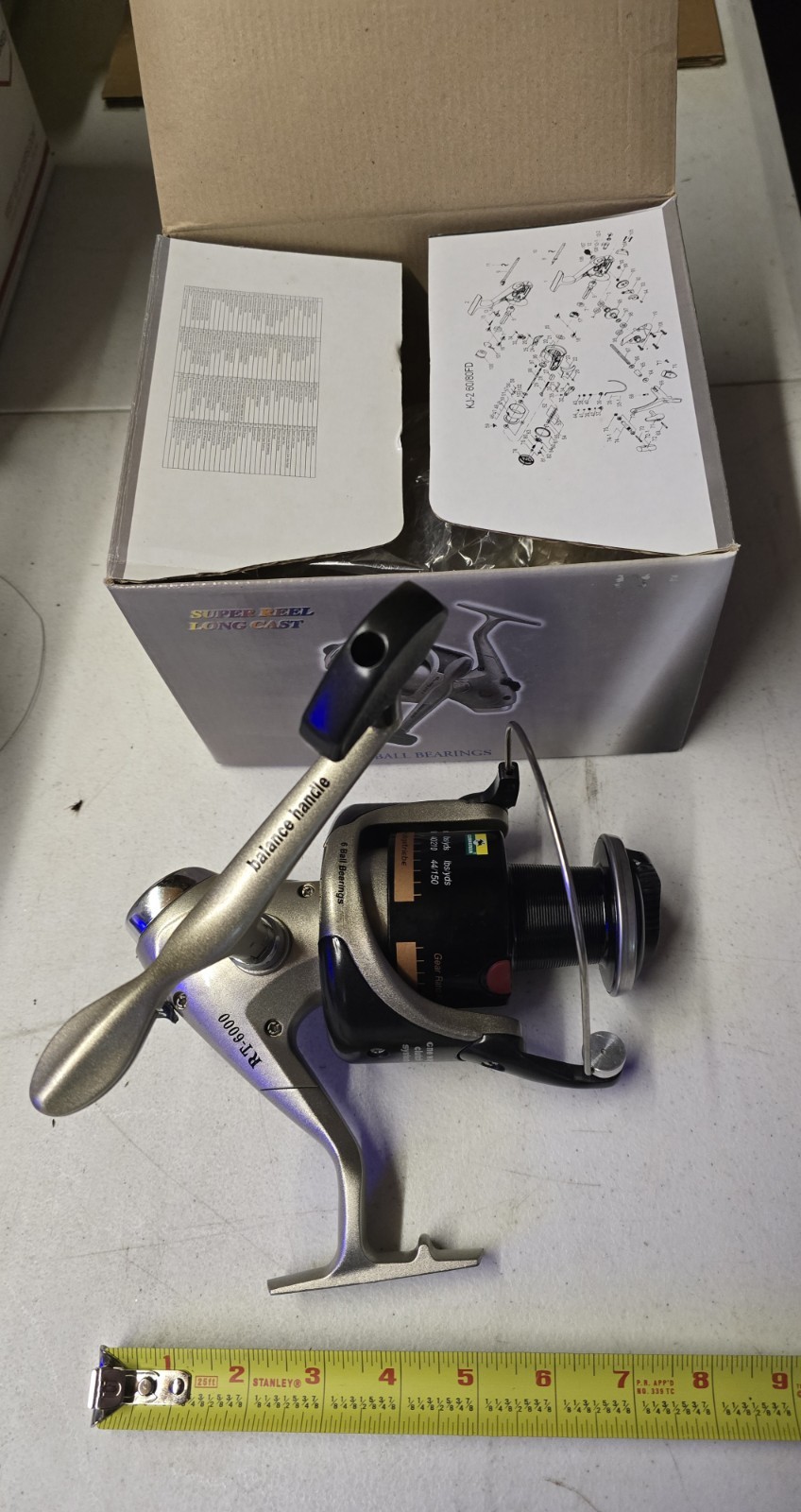 Super Reel Long Cast Fishing Reel New In The Box But Broken Parts Only
