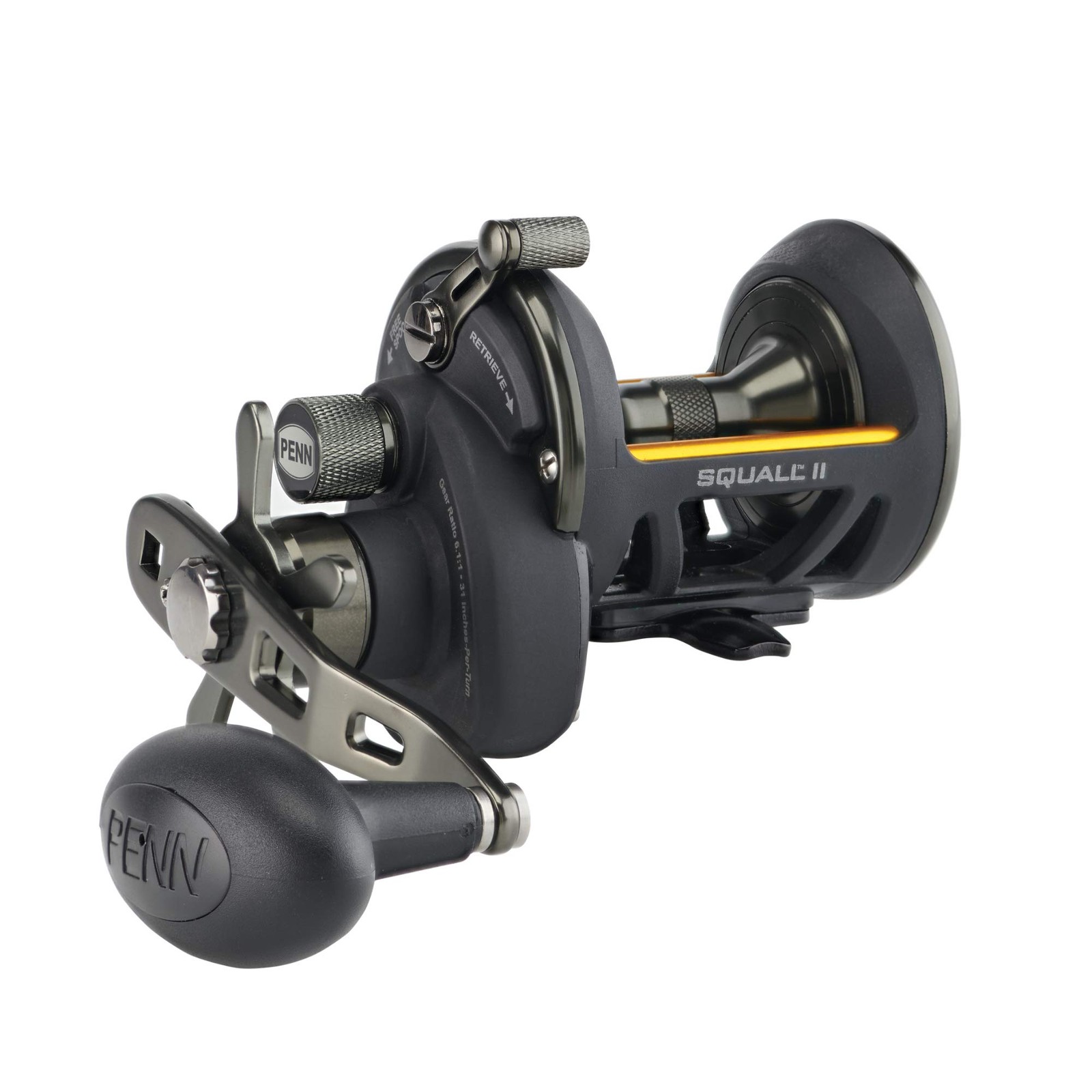 PENN Fishing Penn Squall II Star Drag Conventional SQLII15SDCS, Black Gold