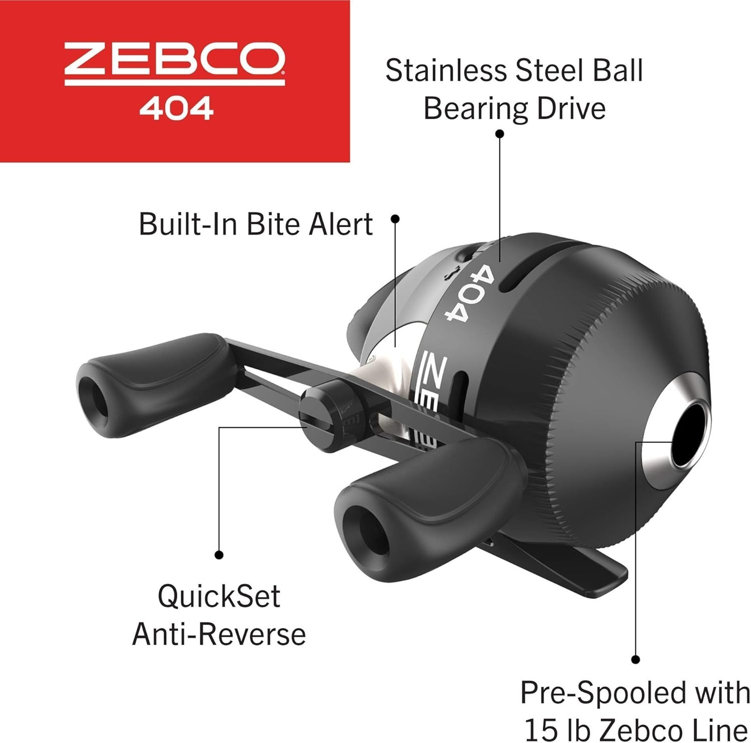 Zebco 404 Spincast Reel with Smooth Retrieve – Right-Handed, 17 in Line Retrieve