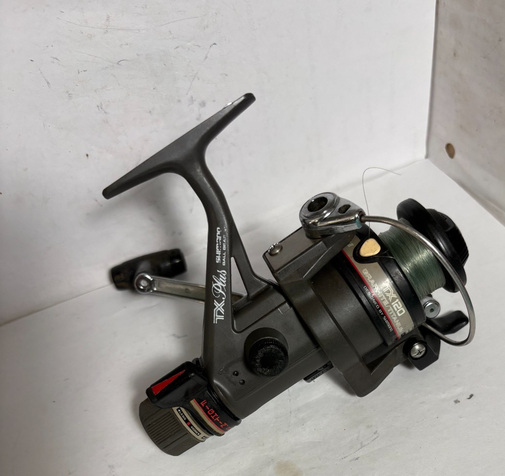 SHIMANO TX 120 PLUS SPINNING REEL- VERY NICE-REAR DRAG-QUICK FIRE