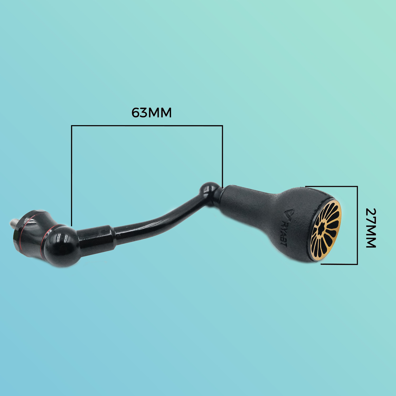 RYABT TPE Spinning Handle W/TPE Black Knob 27mm for Shimano Stradic FL FM Stella