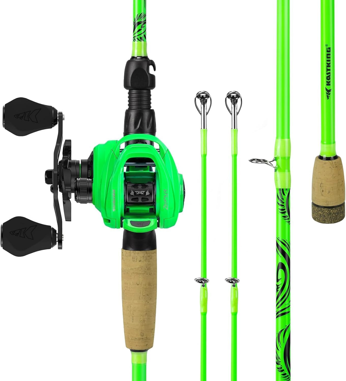 Zephyr Dual-Tip Baitcaster & Spinning Fishing Rod and Reel Combo | Dual Tips Sec