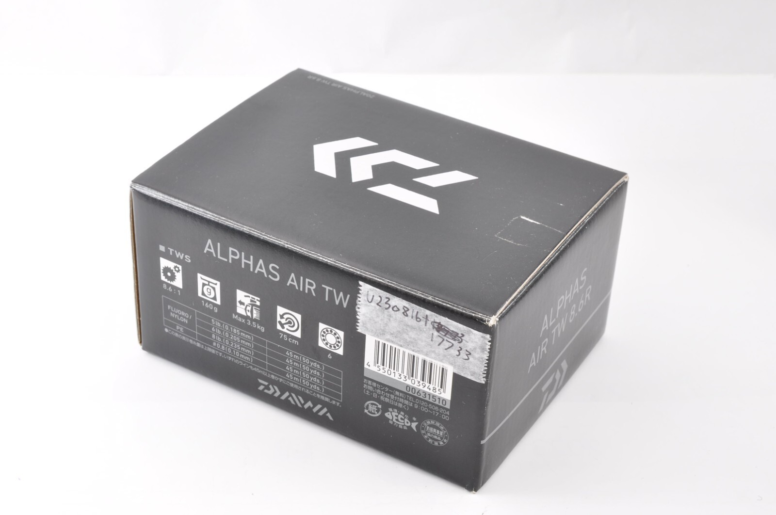 Daiwa 20 Alphas Air TW 8.6 RH Box Manual Used Fishing Baitcast Reel From Japan