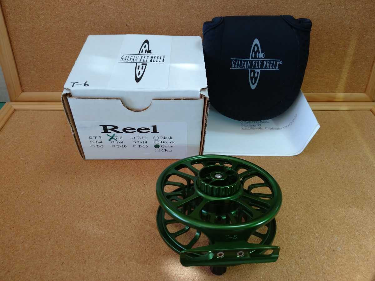 Unused GALVAN Torque Series Green T-6 Right-Handed Large Arbor Fly Reel Fishing