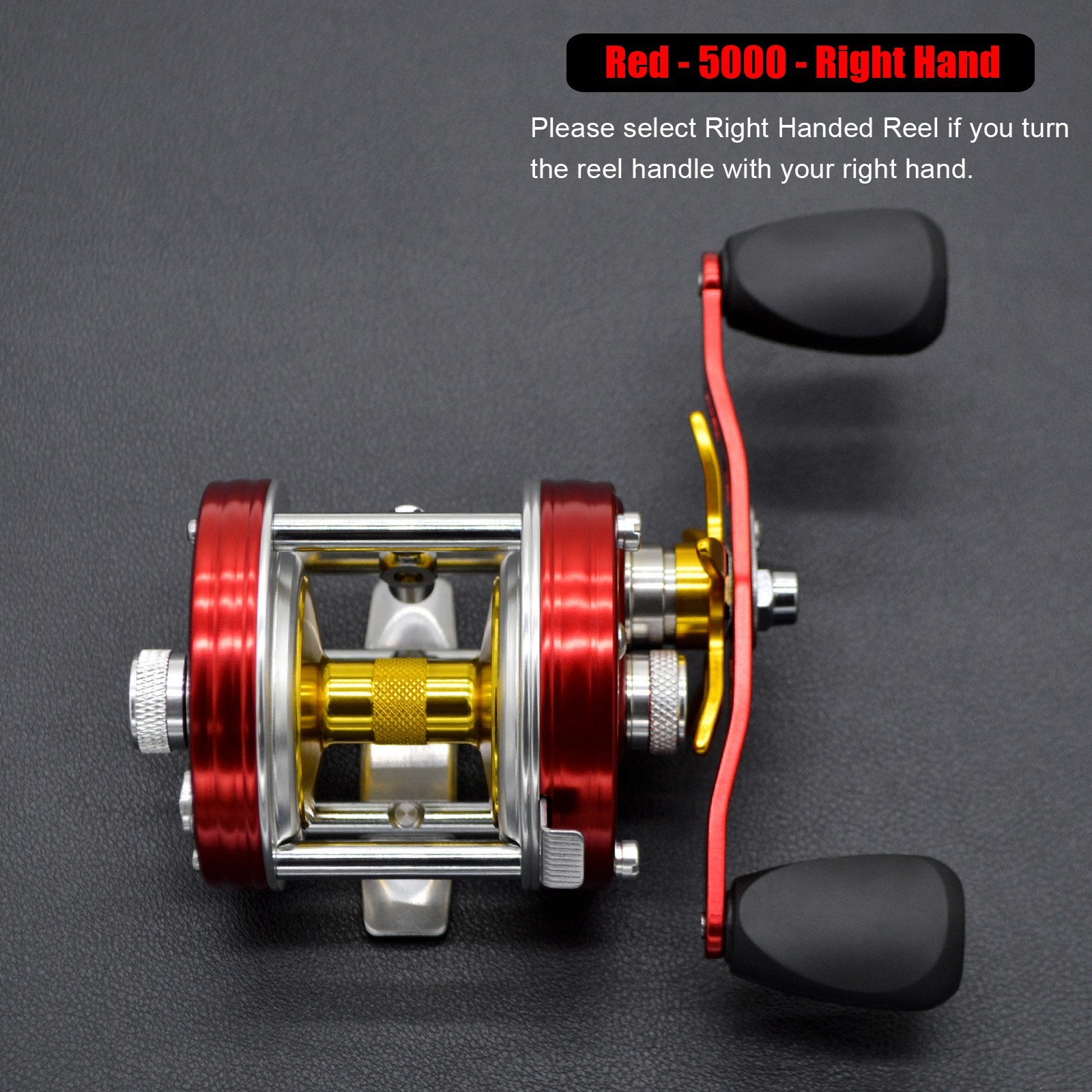 5000 5001 6000 6001 Series Round Baitcasting Fishing Reel 17LB Carbon Drag 5.3:1